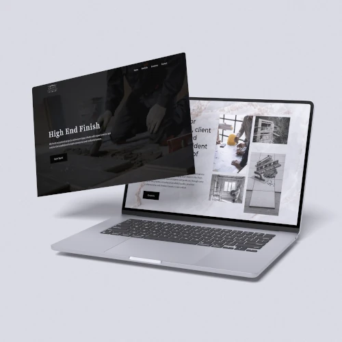 Arici Tile & Marble website preview on laptop.