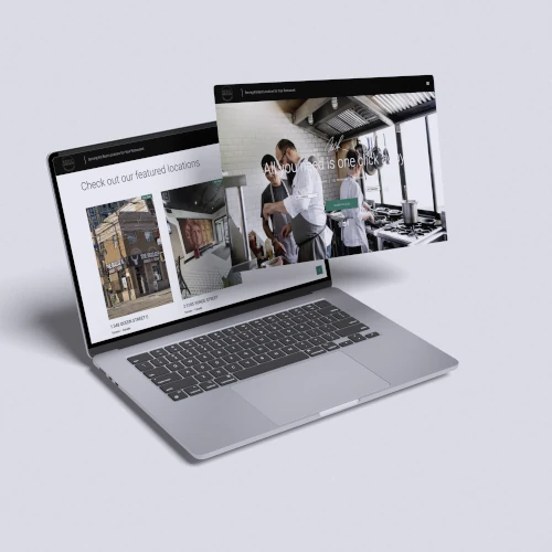 Mockup of the responsive website developed for Berk Real Estate, showcasing it’s modern GUI and company branding.