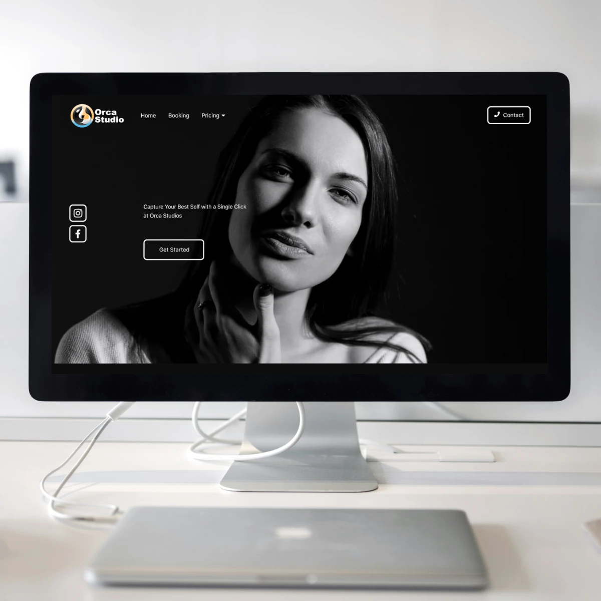 Orca Studio’s web page open in a desktop.