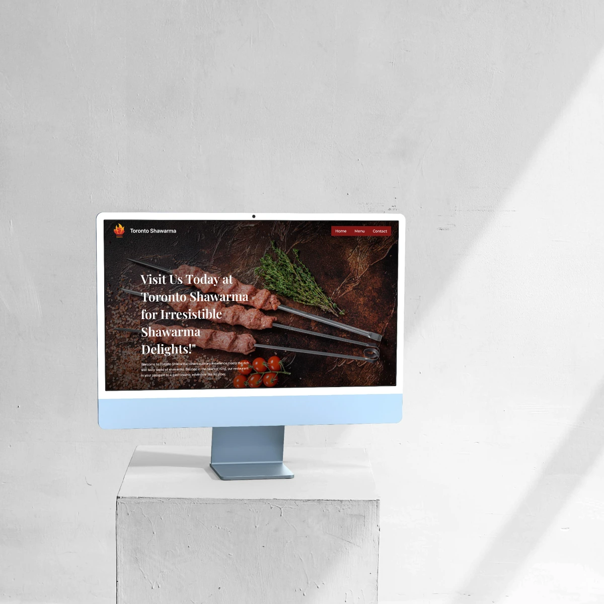 Toronto Shawarma’s web page open in a desktop computer.
